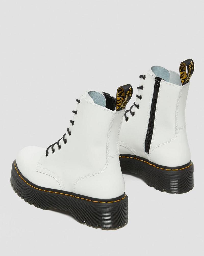 Dr Martens Jadon Smooth Leren Platform Laarzen Heren Wit | NL 250VRW